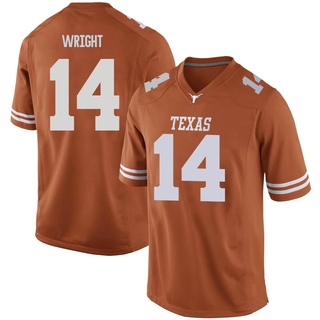 Charles Wright Game Orange Men's Texas Longhorns Mens Football Jersey