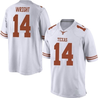 Charles Wright Game White Men's Texas Longhorns Mens Football Jersey