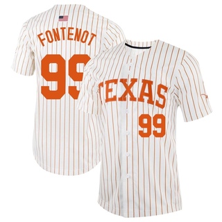 Grant Fontenot Replica White Youth Texas Longhorns Pinstripe Full-Button Baseball Jersey