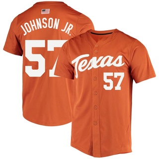 Lebarron Johnson Jr. Replica Orange Men's Texas Longhorns Vapor Untouchable Full-Button Baseball Jersey