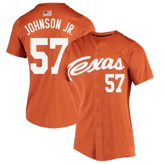 Lebarron Johnson Jr. Replica Orange Women's Texas Longhorns Vapor Untouchable Full-Button Baseball Jersey